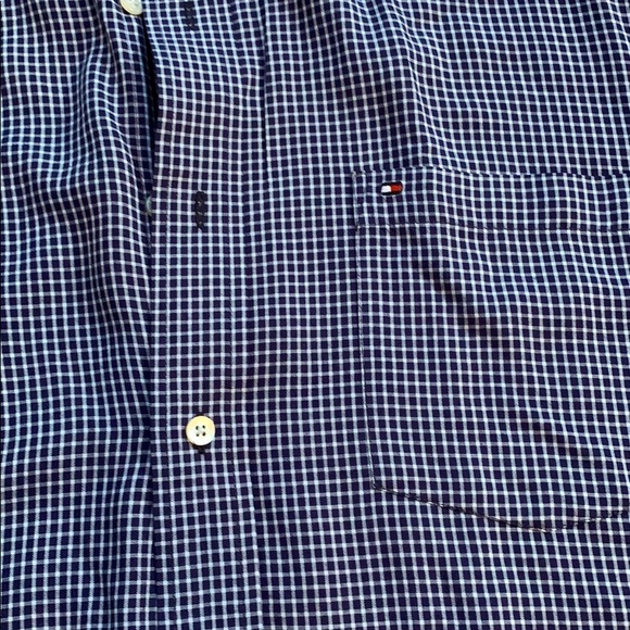 Tommy Hilfiger Short-sleeve Button Down Plaid Blue - Picture 4 of 5